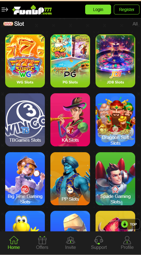 Funup777 Game Home Screen