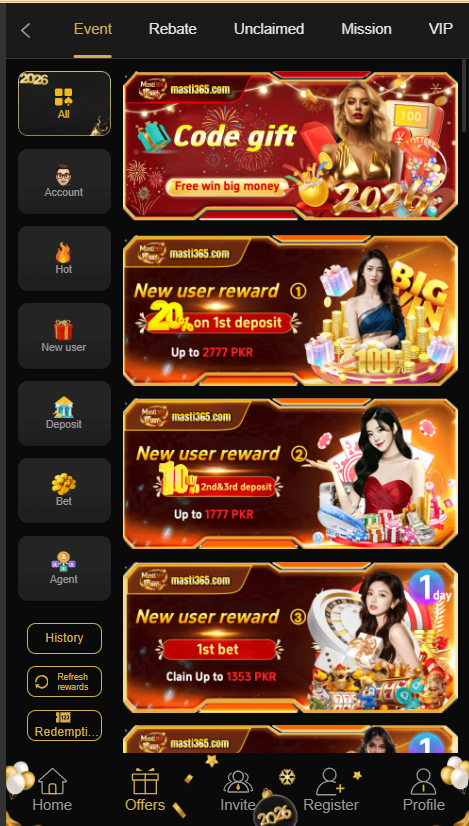Masti 365 Game Home Screen