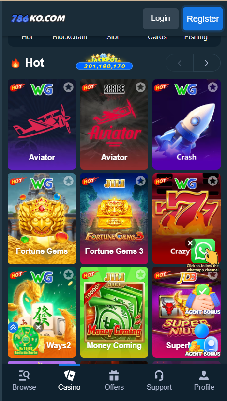 786ko Game Home Screen