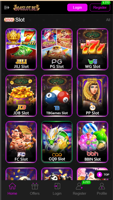Slots804 Game Home Screen