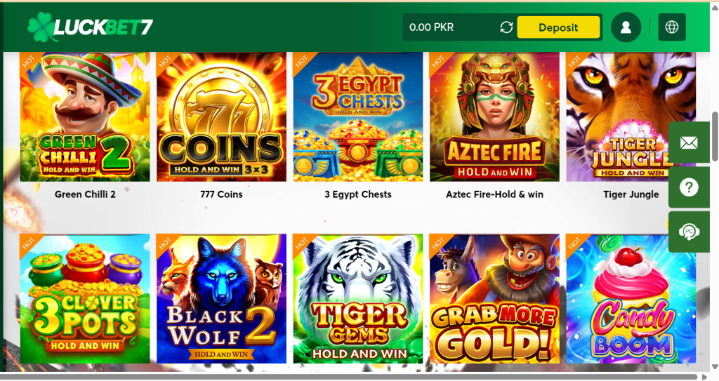 Luckbet7 Game home Screen
