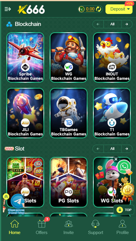 K666 Game Home Screen