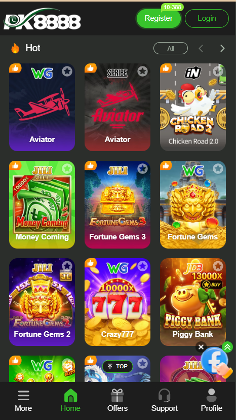 pk8888 Game Home Screen