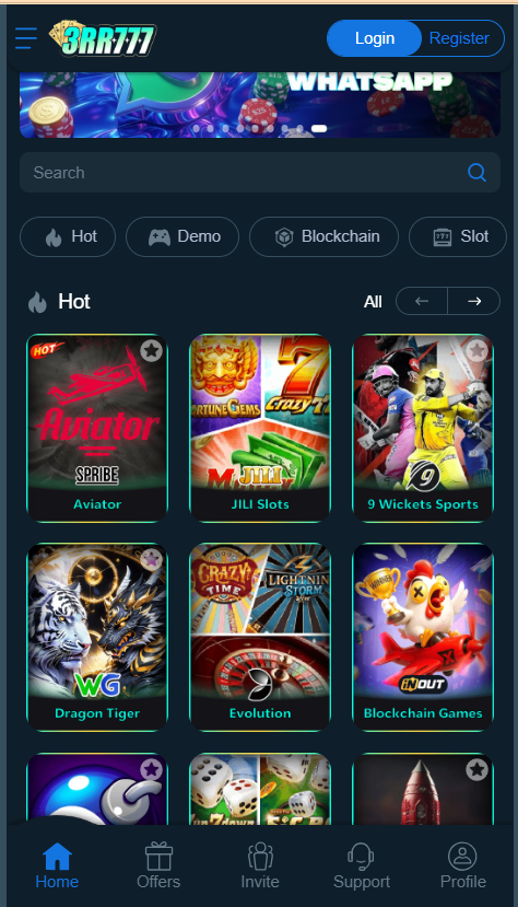 3rr777 game Home Screen