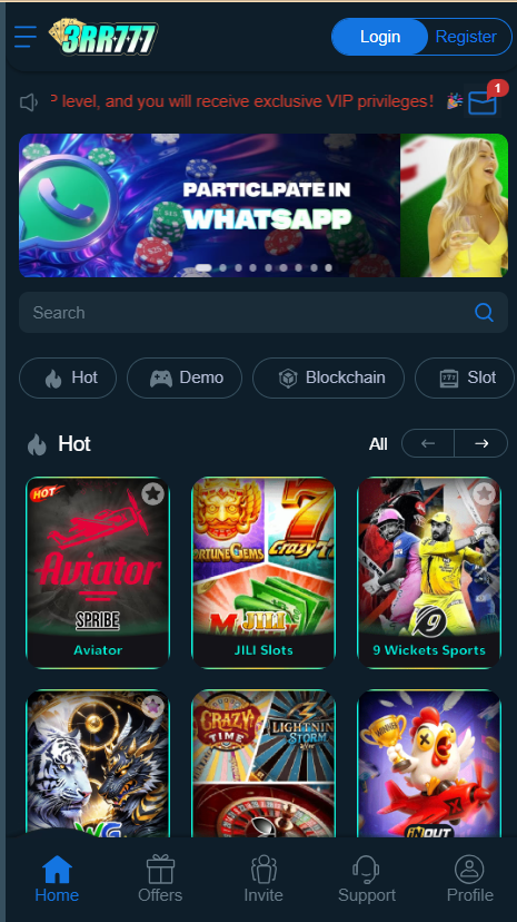 3rr777 game Home Screen