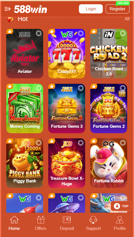 588win Game Home Screen