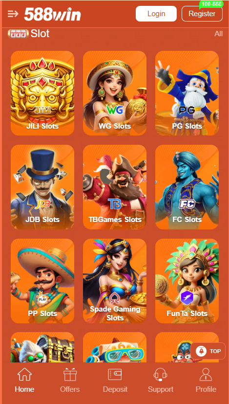 588win Game Home Screen