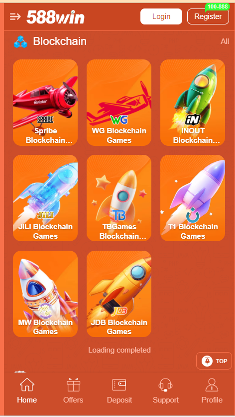 588win Game Home Screen