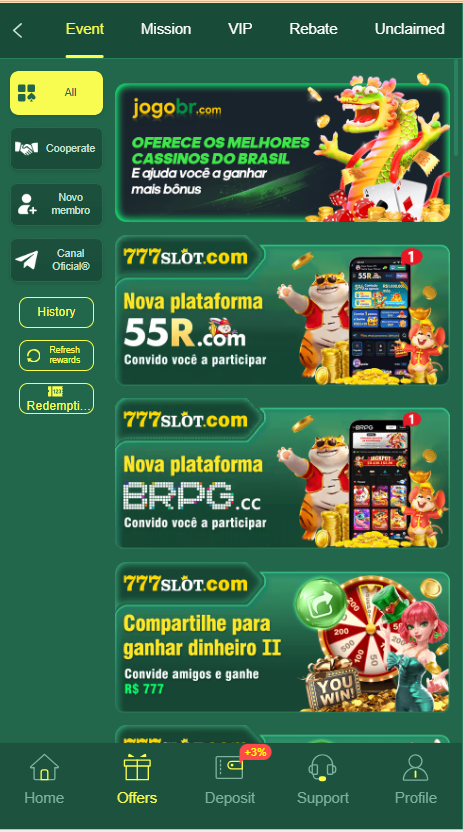 777slot Game Home Screen