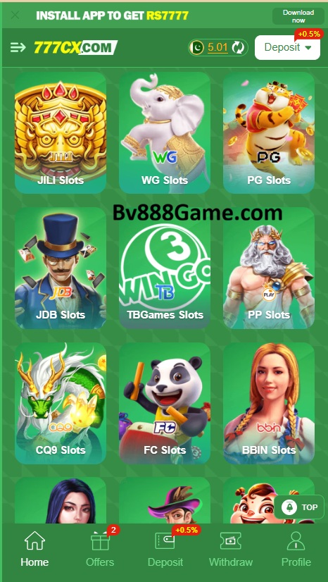 777cx Game Home Screen