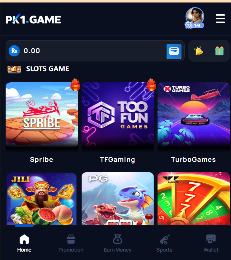 PK1 APK Home Screen