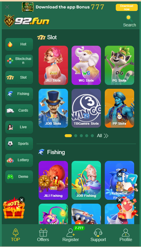 Fun92 Game Home Screen