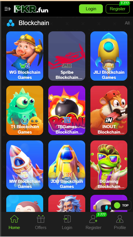 Pkrfun Game Home Screen