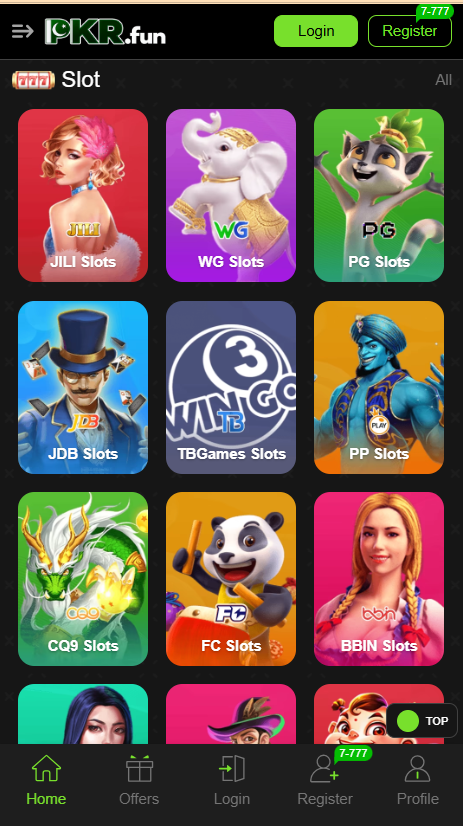Pkrfun Game Home Screen